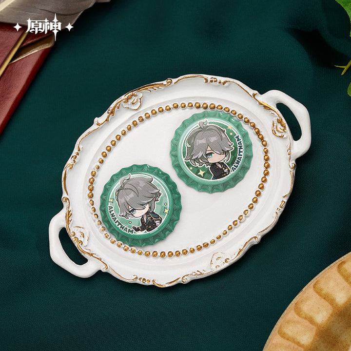 Genshin Impact ★ Resplendent Feast Chibi Magnetic Bottle-Cap Badge Set - Alhaitham