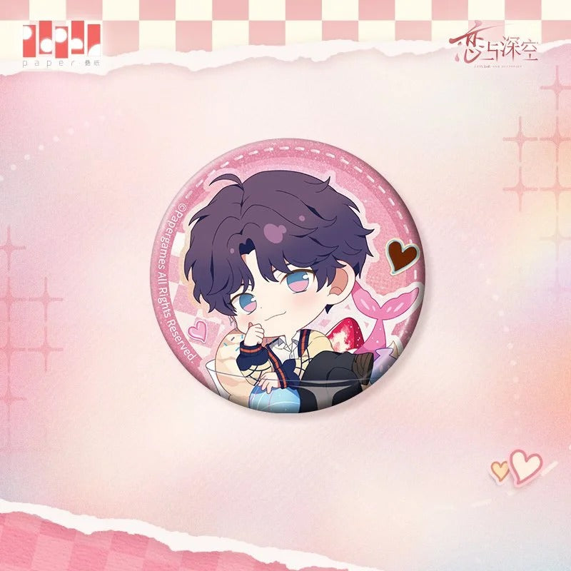 Love and Deepspace ★ Heart Whispers Chibi Tinplate Badge - Rafayel