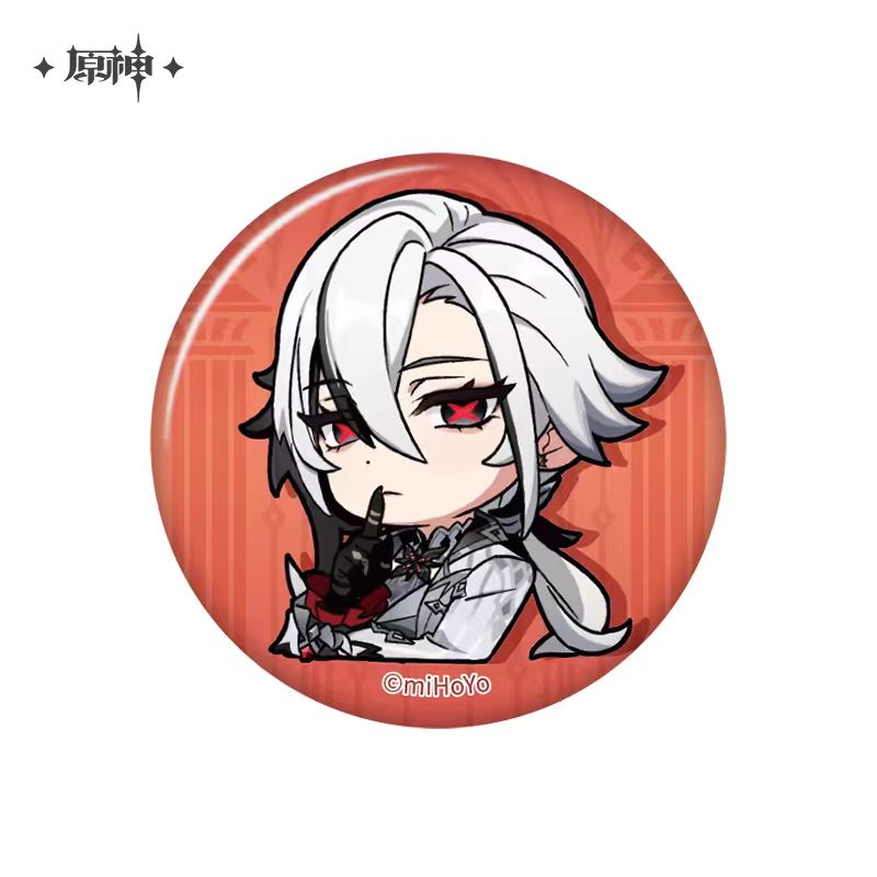 Genshin Impact ★ Chibi Emotes Character Badge - Arlecchino