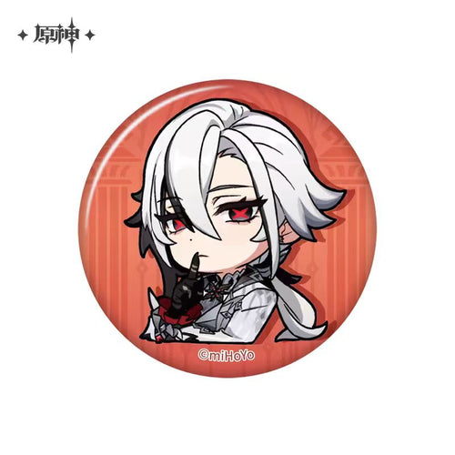 Genshin Impact ★ Chibi Emotes Character Badge - Arlecchino