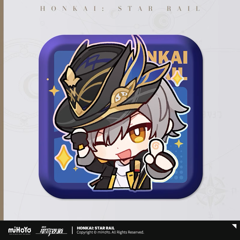 Honkai: Star Rail ★ Pom-Pom Gallery Square Tinplate Badge - Trailblazer (Male) - Harmony