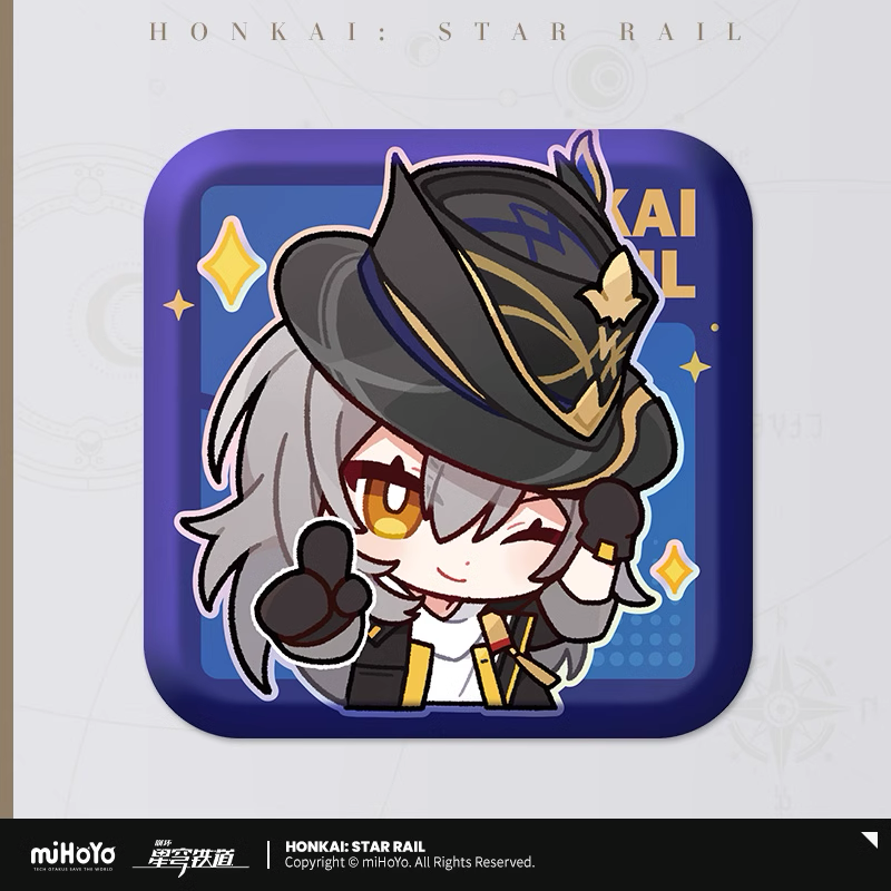 Honkai: Star Rail ★ Pom-Pom Gallery Square Tinplate Badge - Trailblazer (Female) - Harmony
