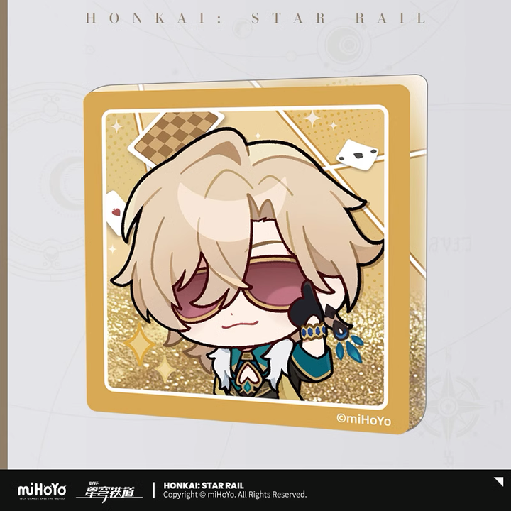 Honkai: Star Rail ★ Pom-Pom Gallery Acrylic Glitter Fridge Magnet - Aventurine